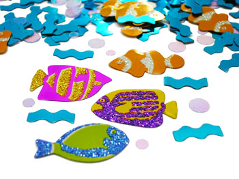 Assorted Tropical Fish Confetti with Glitter